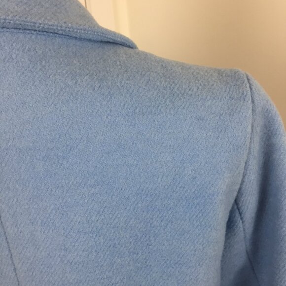 Women's Lightweight Pea Coat Car Coat sz M - Baby Blue - Picture 4 of 11